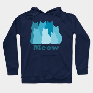 Shades of Teal Cat Choir Hoodie